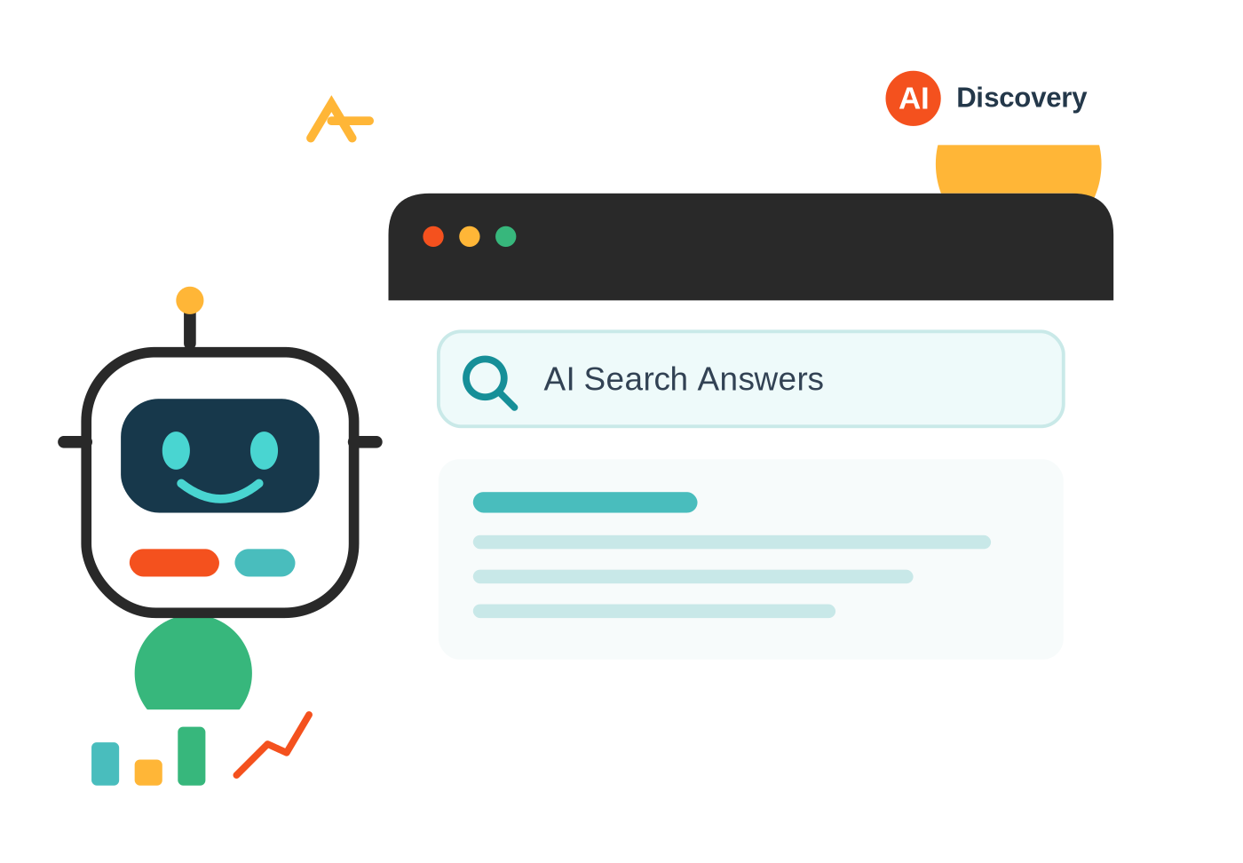 Illustration of answer engine optimization and AI search visibility